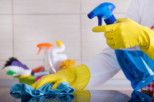 Communal cleaning of a Stockwell apartment block entrance and hallway