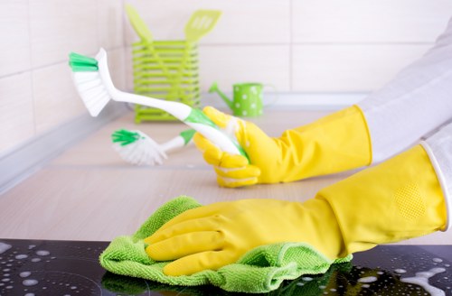 Cleaning shared stairwells and landings in a Stockwell residential building