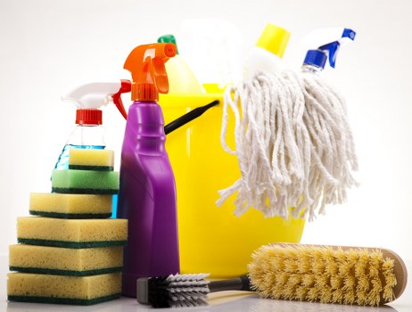 Local carpet cleaner treating high-traffic carpet areas